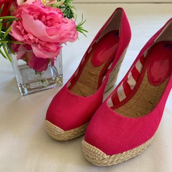 BCBGeneration Shoes - BCBGeneration Pink Espadrilles size 8.5 wedge